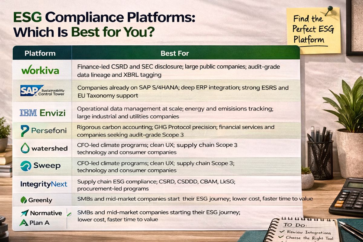 ESG Compliance Software Comparison